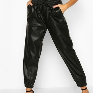Faux Leather Joggers